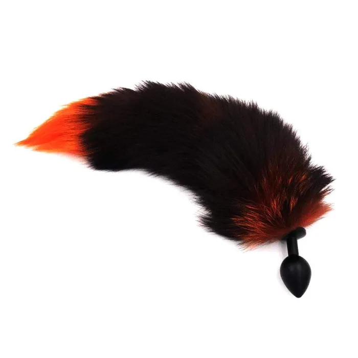 Love Plugs Anal Black Orange Cat Tail Plug 16 Love Plugs Anal Black Orange Cat Tail Plug 16