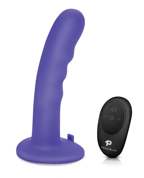 Open Desires Female Sex Toys Pegasus 6 Rechargeable Curved Wave Peg wAdjustable Harness Remote Purple