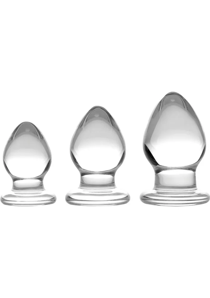 Prisms Male Sex Toys Prisms Triplets 3 Piece Glass Anal Plug Kit