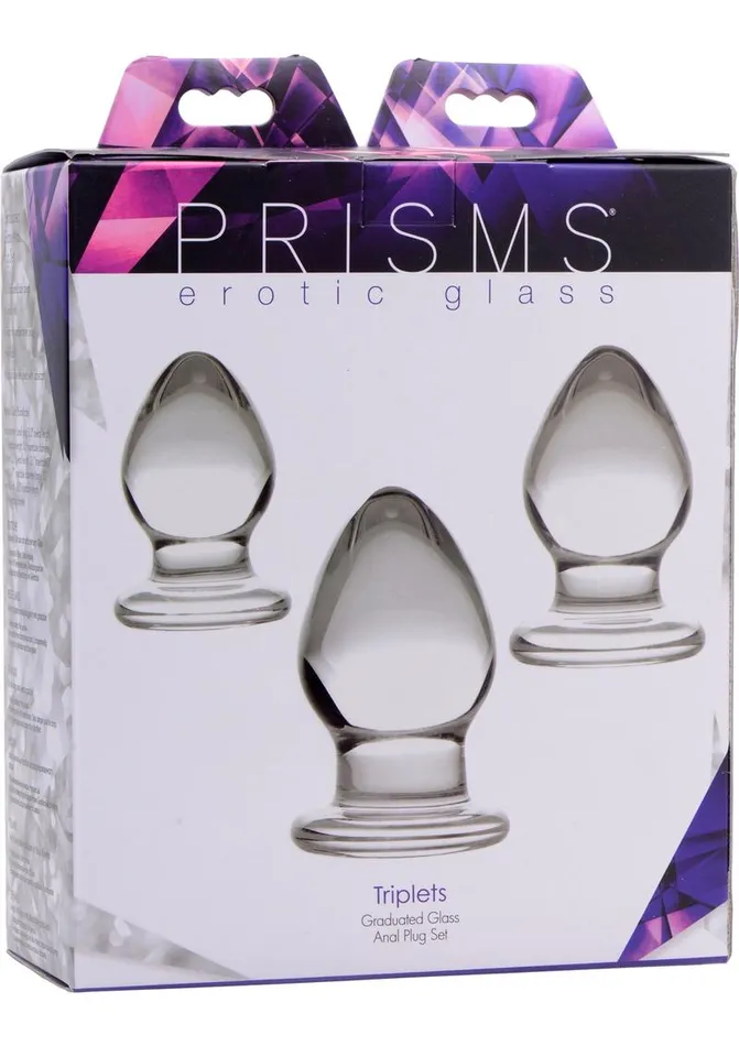 Prisms Male Sex Toys Prisms Triplets 3 Piece Glass Anal Plug Kit