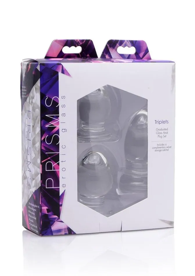 Prisms Male Sex Toys Prisms Triplets 3 Piece Glass Anal Plug Kit