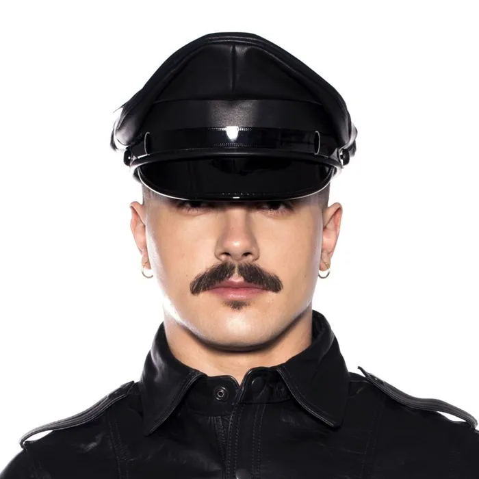 Prowler RED Leather Military Cap Black Prowler RED Restraints