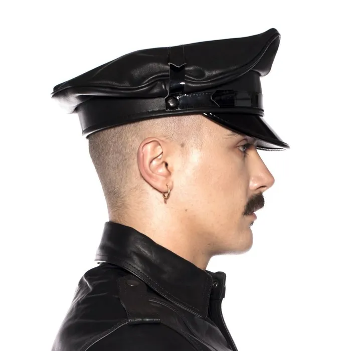 Prowler RED Leather Military Cap Black Prowler RED Restraints