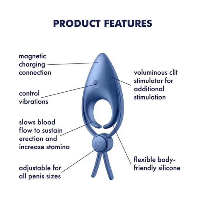 Satisfyer Sniper Vibrating Cock Ring Blue Satisfyer Couples