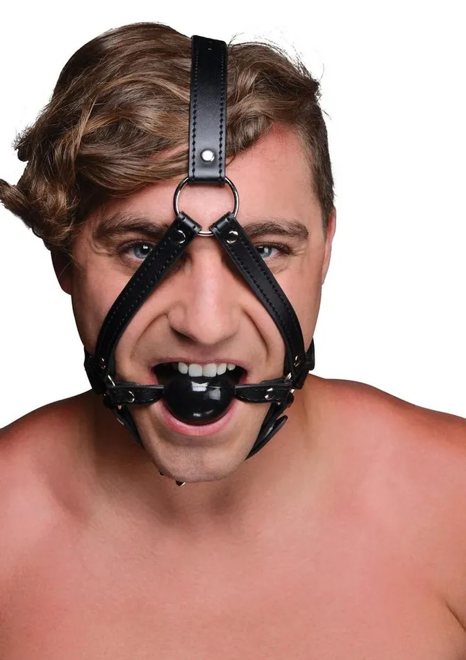 STRICT Male Sex Toys Strict Head Harness with Ball Gag