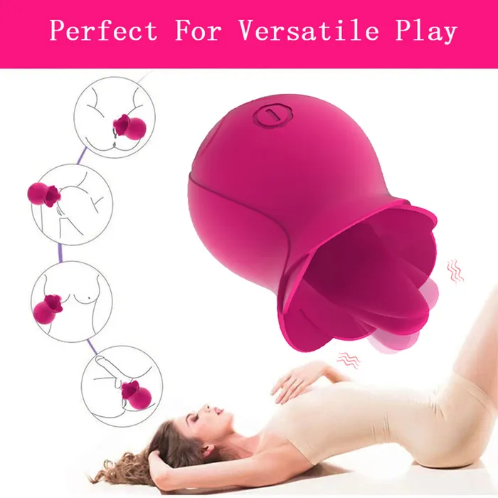 Vibrators Earlypeach Rose Tongue Licking Clitoral Vibrator