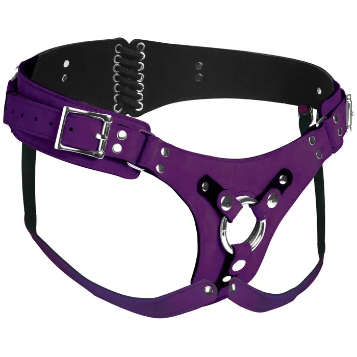 Vibrators Strap U Strap U Bodice Deluxe Leather Corset Harness Purple