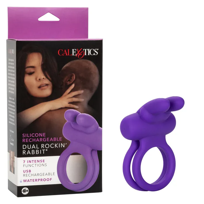 CalExotics Female Sex Toys Silicone Rechargeable Dual Rockin Rabbit Enhancer CalExotics Female Sex Toys Silicone Rechargeable Dual Rockin Rabbit Enhancer