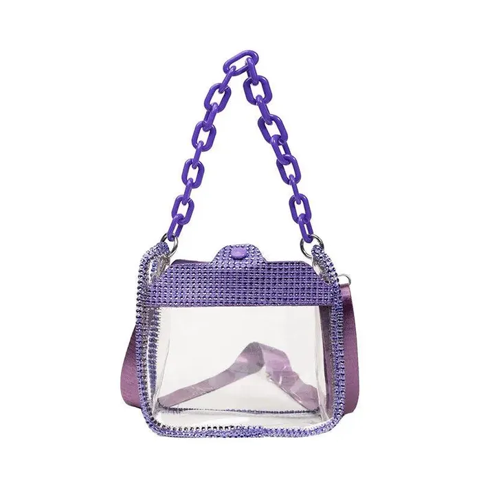 cj Female Sex Toys Transparent Chain Womens Portable PVC Shoulder Bag