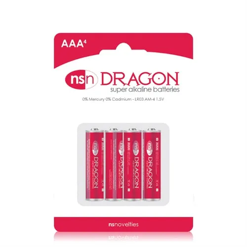 Dragon Alkaline Batteries AAA 4 Pack nsnovelties Enhancers