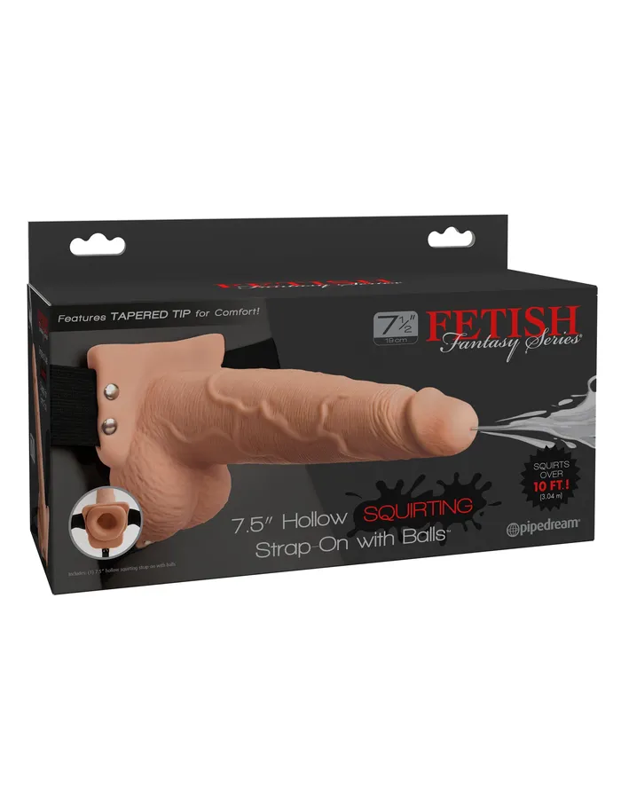 Fetish Fantasy Series 75 Inch Hollow Squirting Strapon With Balls Flesh Pipedream Female Sex Toys Fetish Fantasy Series 75 Inch Hollow Squirting Strapon With Balls Flesh Pipedream Female Sex Toys