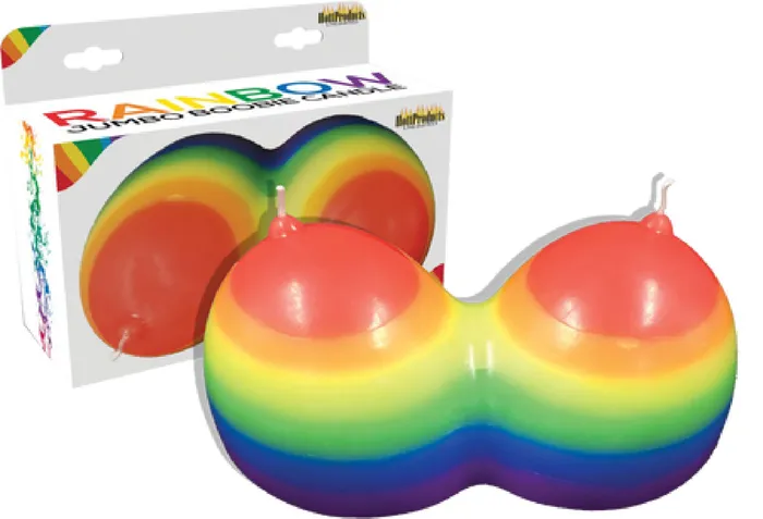 Hott Products Unlimited Anal Rainbow Jumbow Boobie Candle