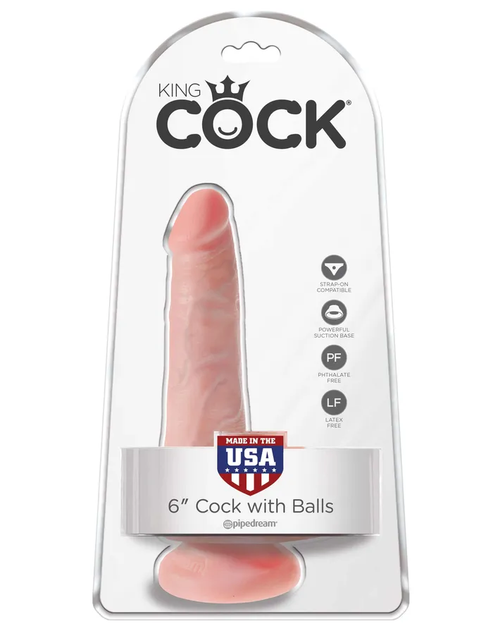 King Cock 6 Inch Cock With Balls Light Pipedream Dildos