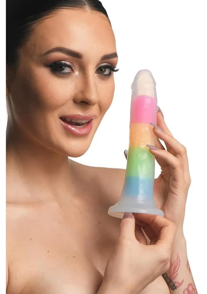Lollicock Dildos Lollicock Glow In The Dark Rainbow Silicone Dildo