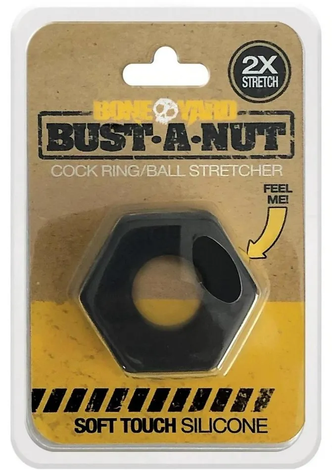 Male Sex Toys Boneyard Boneyard Bust A Nut 2x Stretch Silicone Cock Ring Ball Stretcher