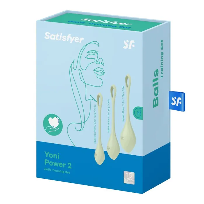 The Toolshed AU Satisfyer Yoni Power Balls 2 Green 3 Pc Set Anal