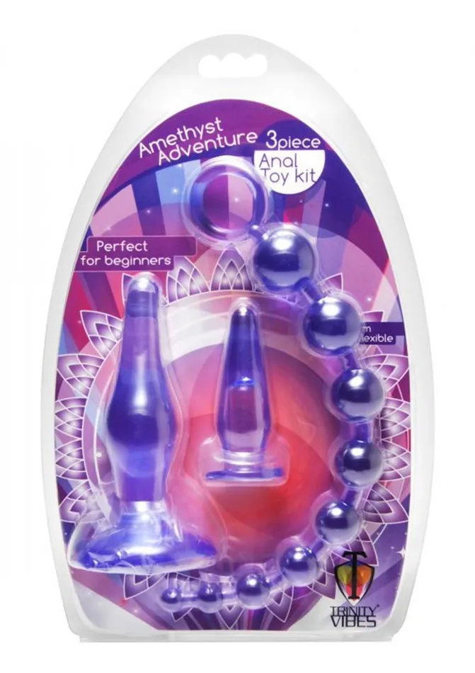 Trinity Vibes Trinity Vibes Amethyst Adventure 3 Piece Anal Toy Kit Male Sex Toys