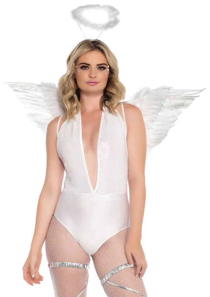 2 Pc Angel Accessory Kit White Leg Avenue Anal