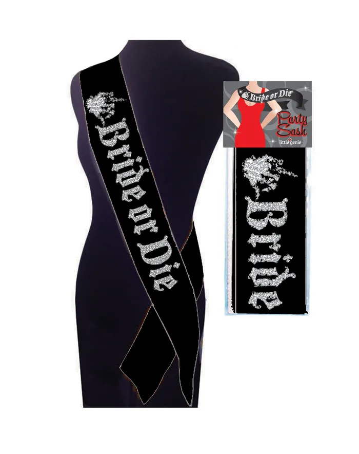 Anal Bride or Die Sash Black Little Genie
