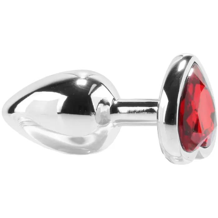Booty Sparks Red Heart Gem Anal Plug in Small Pink Cherry Anal