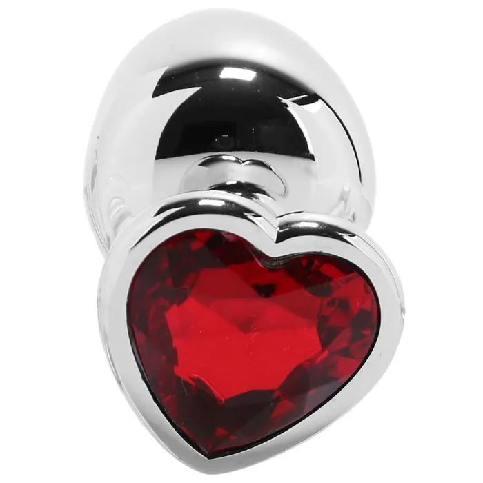 Booty Sparks Red Heart Gem Anal Plug in Small Pink Cherry Anal