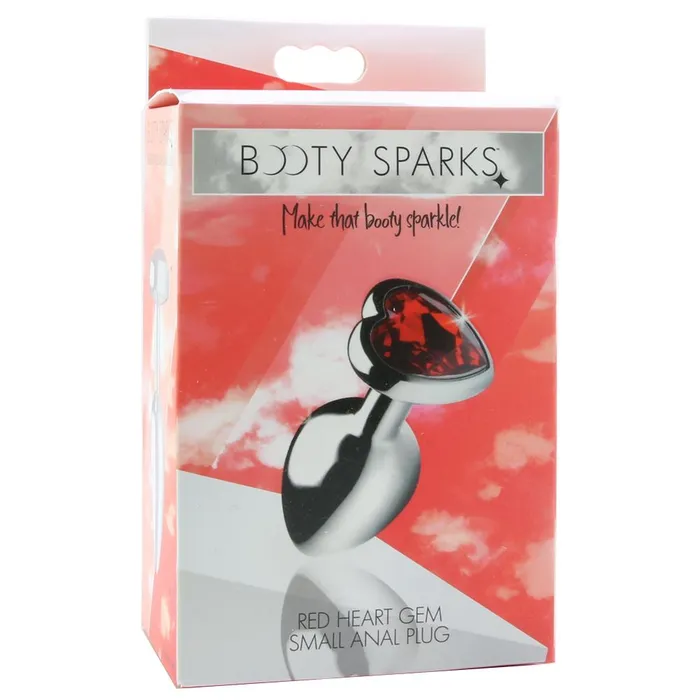 Booty Sparks Red Heart Gem Anal Plug in Small Pink Cherry Anal