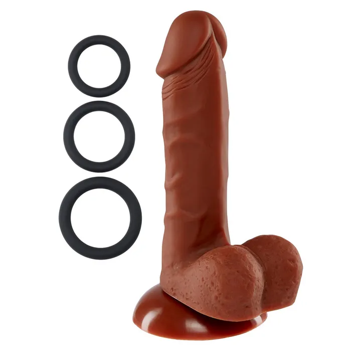 Dildos Cloud 9 Novelties Pro Sensual Premium Silicone 6 Inch Dong With 3 Cockrings Brown Dildos Cloud 9 Novelties Pro Sensual Premium Silicone 6 Inch Dong With 3 Cockrings Brown