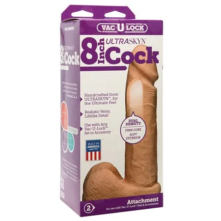 Dildos Doc Johnson VacULock 8Inch ULTRASKYN Cock White