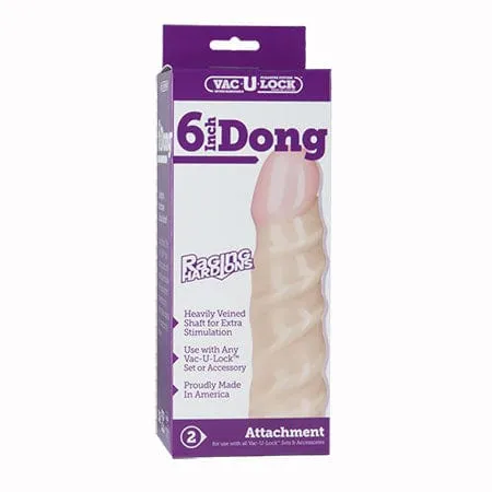 Doc Johnson Dildos VacULock 6 Inch Dong Raging HardOns White