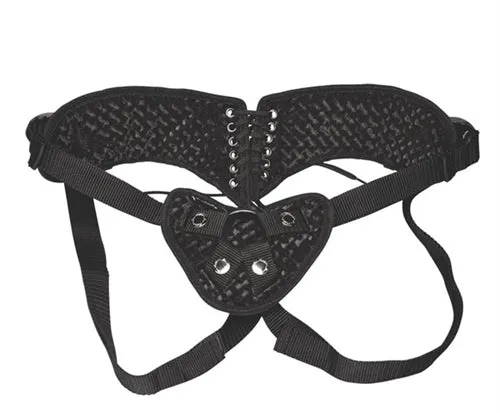 Electric Novelties Female Sex Toys Diamond Velvet Strapon Corset Black