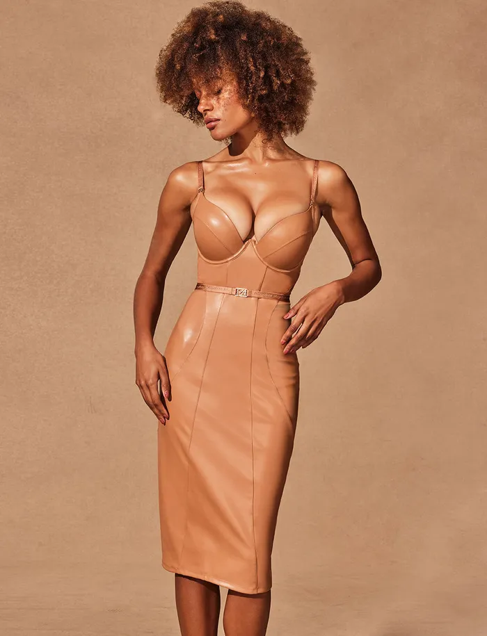 Emily Toffee Dress Honey Birdette Vibrators
