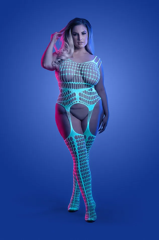 Fantasy Lingerie Vibrators Timelapse Bodystocking Queen Whiteblue