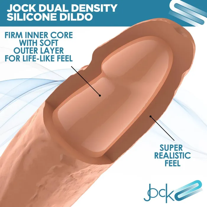 Jock 8 Dual Density Silicone Dildo with Balls Light Jock Female Sex Toys Jock 8 Dual Density Silicone Dildo with Balls Light Jock Female Sex Toys