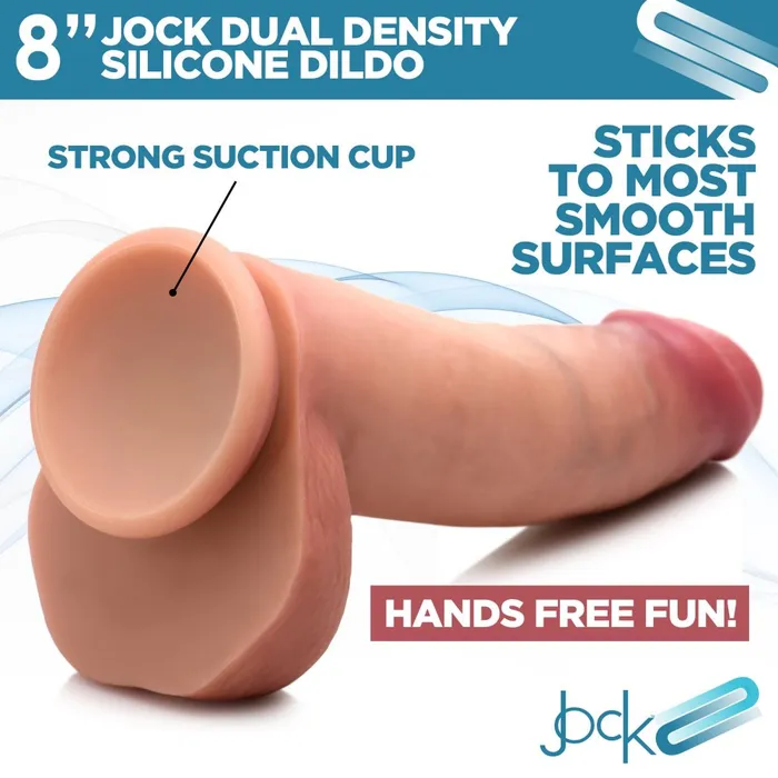 Jock 8 Dual Density Silicone Dildo with Balls Light Jock Female Sex Toys Jock 8 Dual Density Silicone Dildo with Balls Light Jock Female Sex Toys