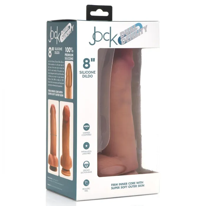 Jock 8 Dual Density Silicone Dildo with Balls Light Jock Female Sex Toys Jock 8 Dual Density Silicone Dildo with Balls Light Jock Female Sex Toys