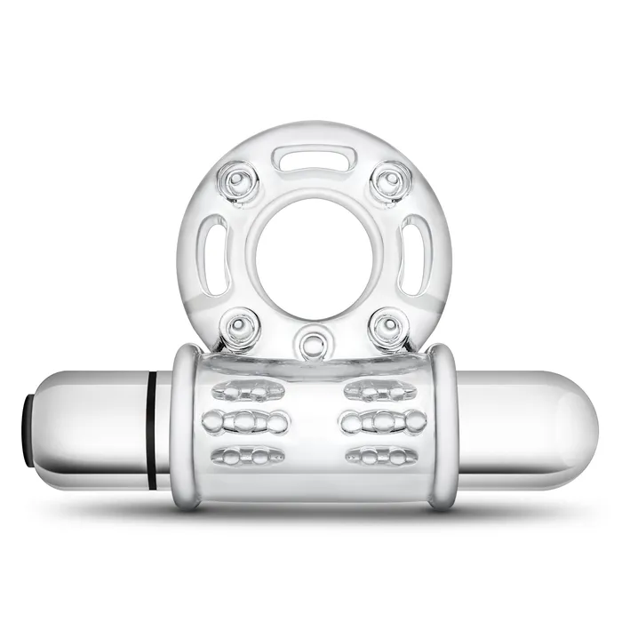 Male Sex Toys Blush Stay Hard 10 Function Vibrating Bull Ring Clear