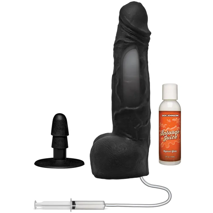 Merci 10 Inch Dual Density Squirting Cumplay Cock With Removable VacULock Suction Cup Black Doc Johnson Dildos Merci 10 Inch Dual Density Squirting Cumplay Cock With Removable VacULock Suction Cup Black Doc Johnson Dildos