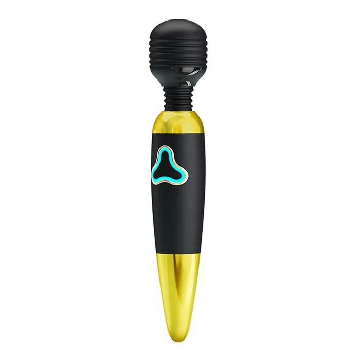 Pretty Love Vibrators Pretty Love Body Wand With Led Light Black and Gold