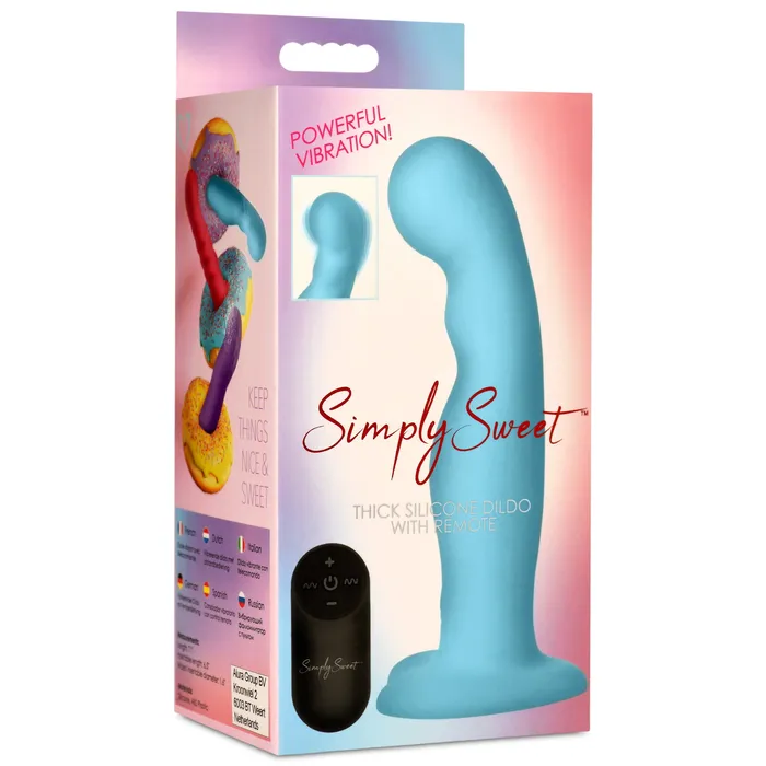 Simply Sweet 21X Vibrating Thick Silicone Dildo With Remote Blue Simply Sweet Female Sex Toys Simply Sweet 21X Vibrating Thick Silicone Dildo With Remote Blue Simply Sweet Female Sex Toys