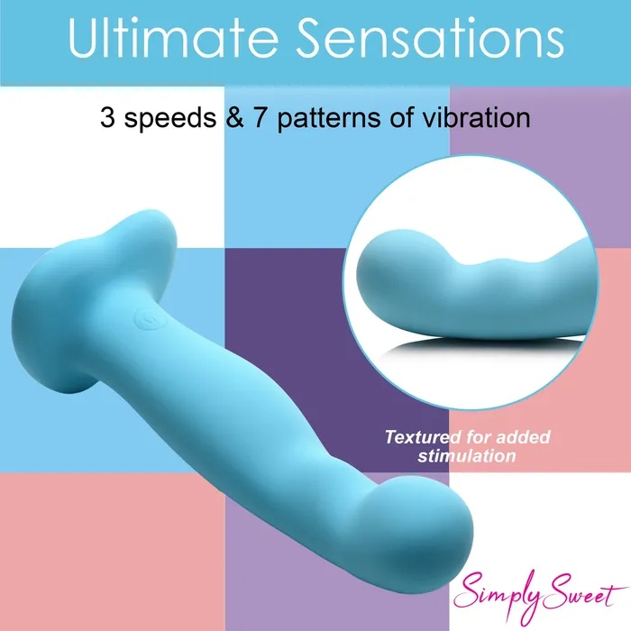 Simply Sweet 21X Vibrating Thick Silicone Dildo With Remote Blue Simply Sweet Female Sex Toys Simply Sweet 21X Vibrating Thick Silicone Dildo With Remote Blue Simply Sweet Female Sex Toys