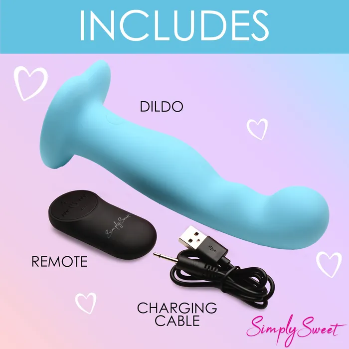 Simply Sweet 21X Vibrating Thick Silicone Dildo With Remote Blue Simply Sweet Female Sex Toys Simply Sweet 21X Vibrating Thick Silicone Dildo With Remote Blue Simply Sweet Female Sex Toys
