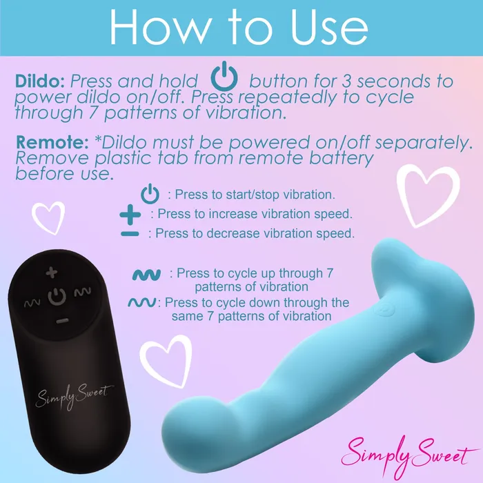 Simply Sweet 21X Vibrating Thick Silicone Dildo With Remote Blue Simply Sweet Female Sex Toys Simply Sweet 21X Vibrating Thick Silicone Dildo With Remote Blue Simply Sweet Female Sex Toys