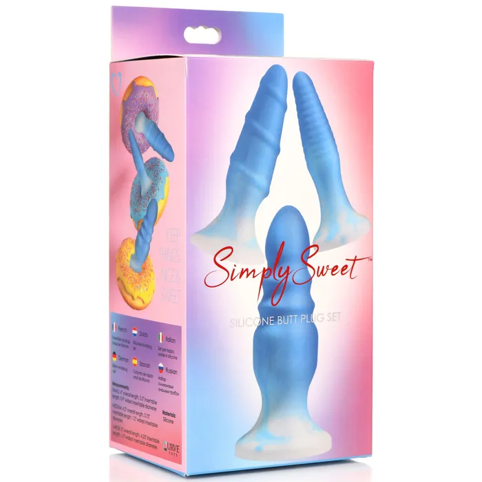 Simply Sweet Silicone Blue Butt Plug Set Simply Sweet Anal