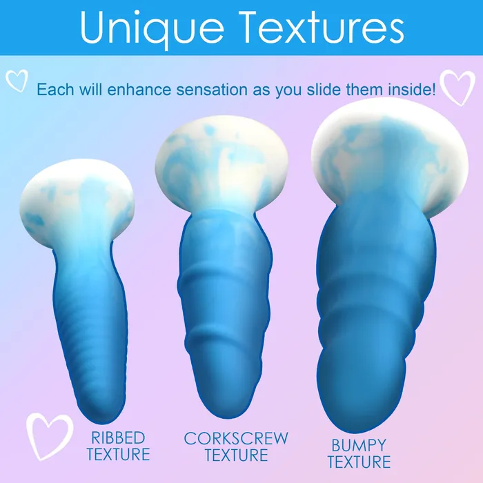 Simply Sweet Silicone Blue Butt Plug Set Simply Sweet Anal