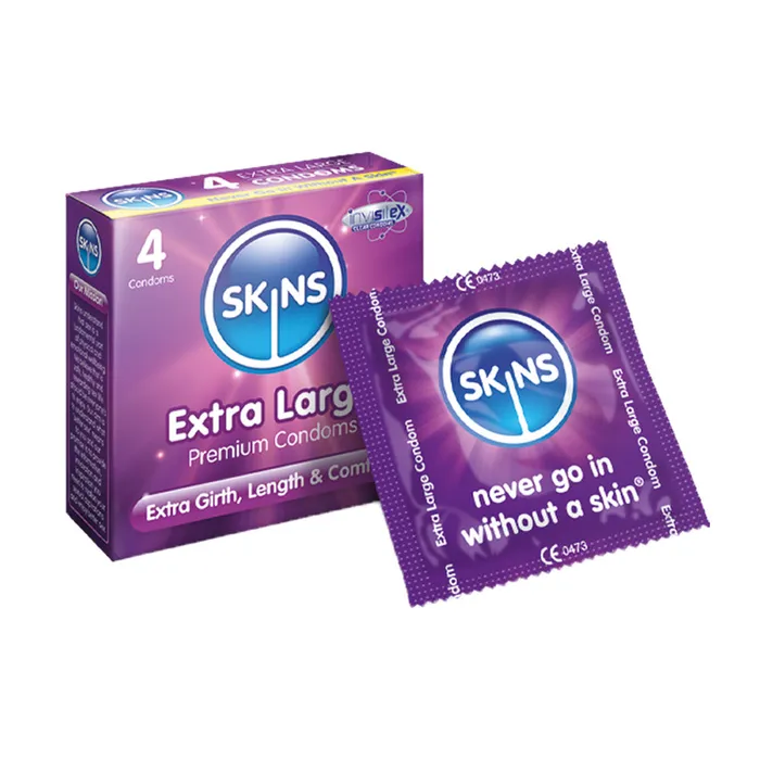 Skins Male Sex Toys Skins Condoms Extra Large 4 Pack