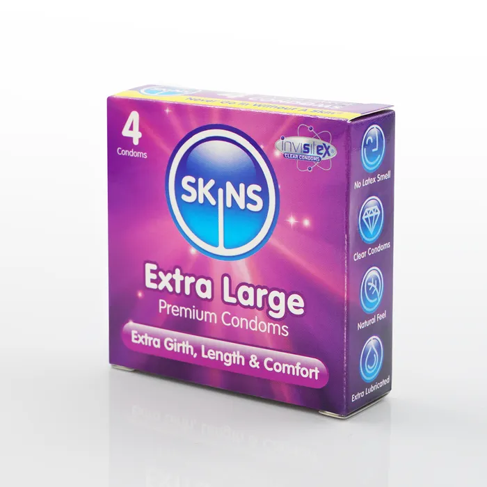 Skins Male Sex Toys Skins Condoms Extra Large 4 Pack