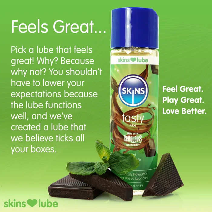 Skins Tasty Mint Chocolate Water Based Lubricant 130ml ItsForMyFriend Lubricants
