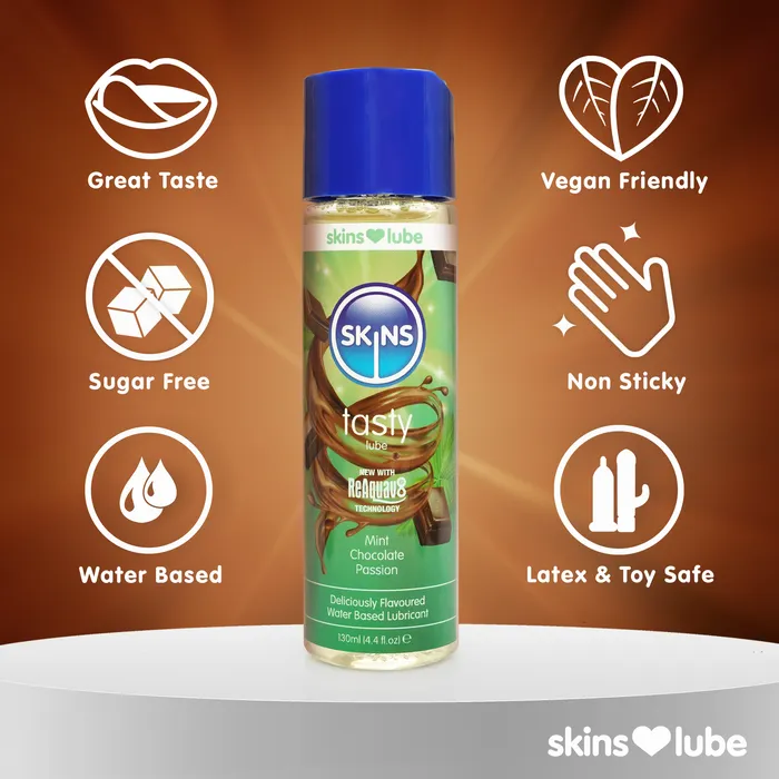 Skins Tasty Mint Chocolate Water Based Lubricant 130ml ItsForMyFriend Lubricants