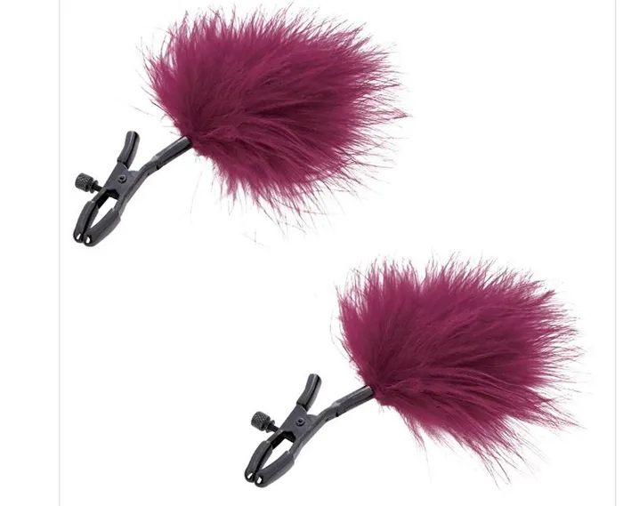 Sportsheets Sex and Mischief Enchanted Feather Nipple Clamps Burgundy Couples Sportsheets Sex and Mischief Enchanted Feather Nipple Clamps Burgundy Couples