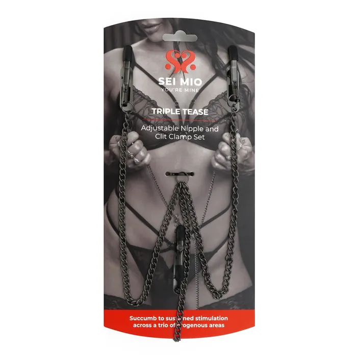 Triple Tease Adjustable Nipple Clamps and Clit Clamp SEI MIO Vibrators
